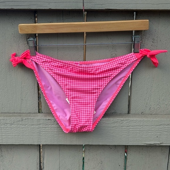 NWT Prima Donna St. Tropez Candy Crush Tie Side Bikini Bottoms Pink Gingham - Picture 1 of 4